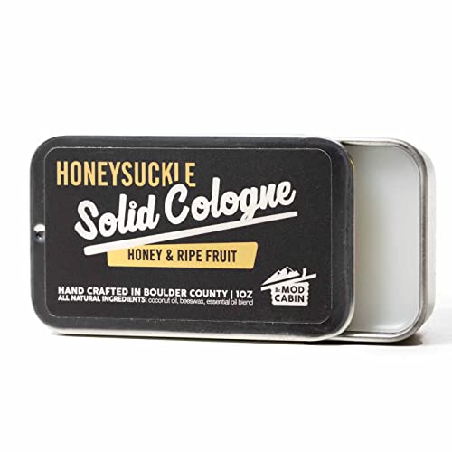 Natural Solid Cologne - Moisturizing Honeysuckle Scent, Alcohol-Free, 0.25oz Travel Tin