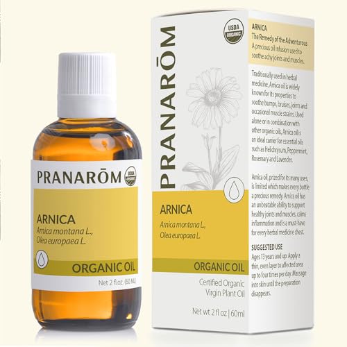 Pranarom Massage Oil - USDA Organic Arnica for Soothing Relief, 2 fl oz Glass Bottle