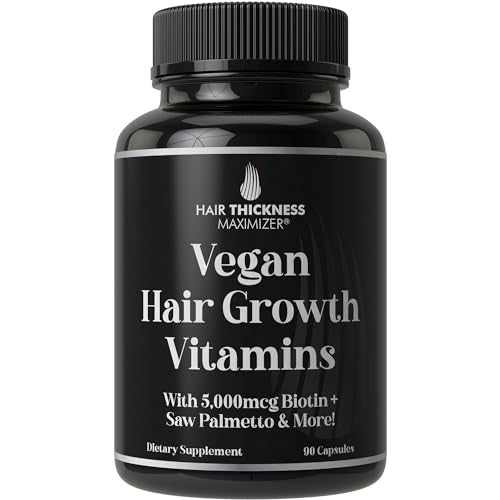 Hair Thickness Maximizer Hair Supplement - Strengthens & Replenishes, Biotin & Pumpkin Seed - 60ct