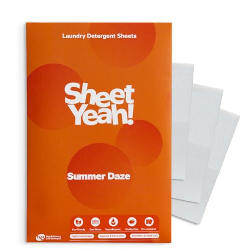 Sheet Yeah! Laundry Detergent Sheets - Hypoallergenic, Highly Concentrated, 20 Sheets