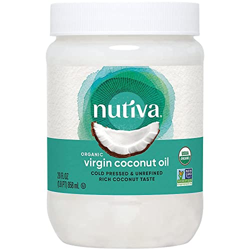 Nutiva Organic Virgin Coconut Oil - Nutrient-Rich Carrier Oil for Hair & Skin Care - 29oz