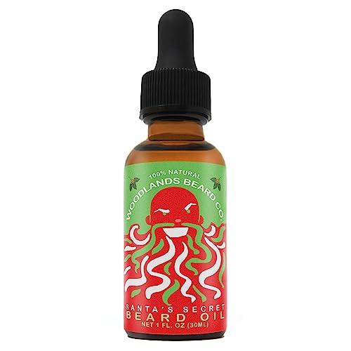 Woodlands Beard Co. Santa's Secret Beard Oil - Hydrates & Softens, Candy Cane Aroma - 1oz