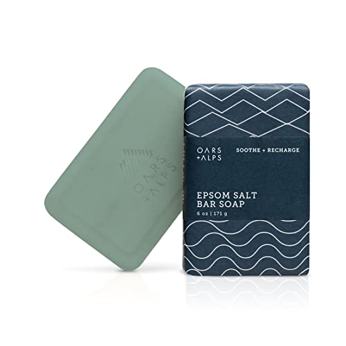 Oars + Alps Men's Bar Soap - Epsom Salt Cooling, Soothing Arnica, Moisturizing Oils - 1 Pack