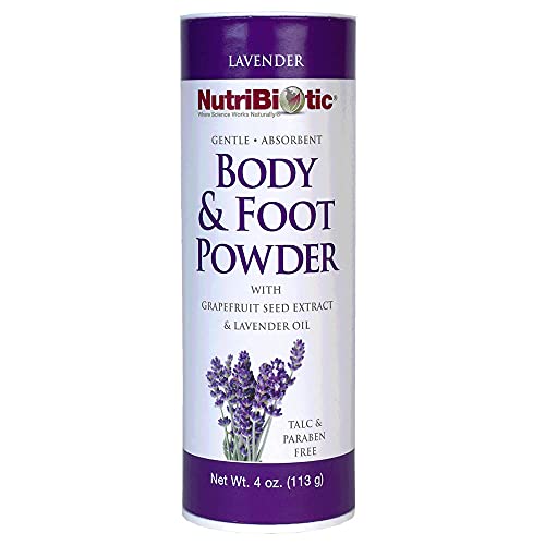 NutriBiotic Body Powder - Lavender & Grapefruit Seed Extract, Talc-Free, Vegan - 4oz