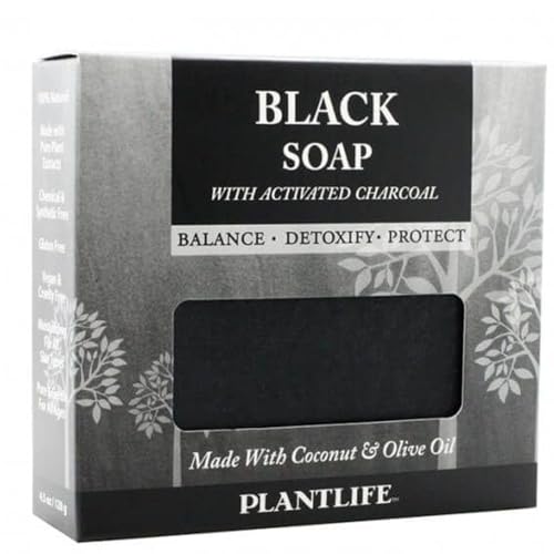 Plantlife Black Bar Soap - Nourishing & Detoxifying, Handcrafted with Organic Botanicals - 4.5oz