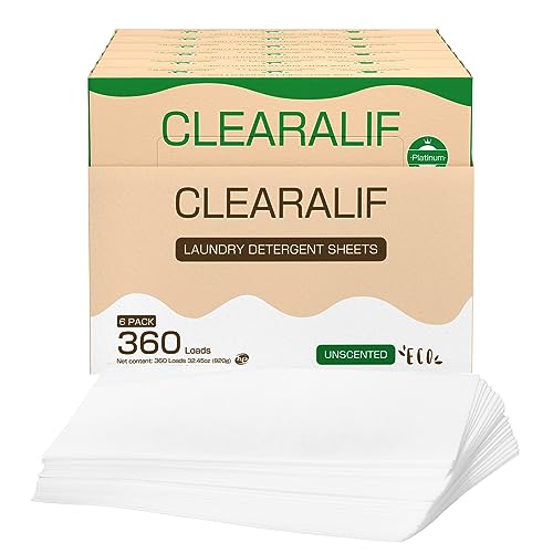 Laundry Detergent Sheets - Powerful Clean, Biodegradable, Lightweight - 360 Loads, Unscented