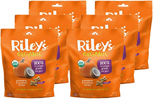 Riley's Organics Dog Treats - USDA Organic, Supports Skin & Digestion - 6 Pack, 5 oz