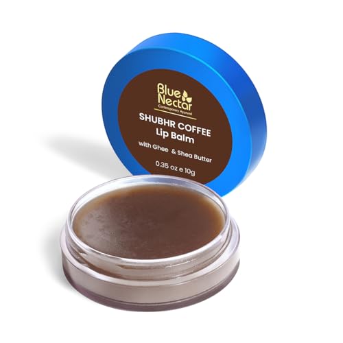 Blue Nectar Shubhr Coffee Lip Balm - Deep Hydration, 100% Ayurvedic, Ghee & 10 Herbs - 0.52oz