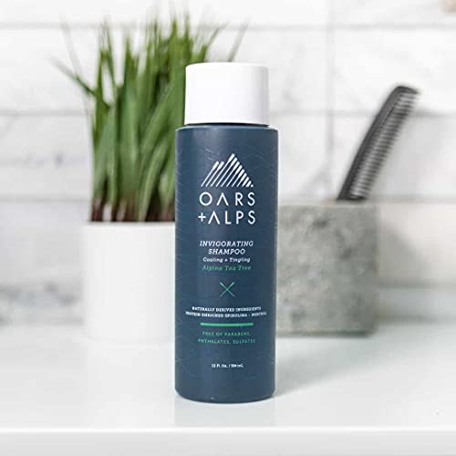 Oars + Alps Men's Shampoo - Soothes Scalp, Hydrates Hair with Witch Hazel & Tea Tree Oil - 12 Fl Oz