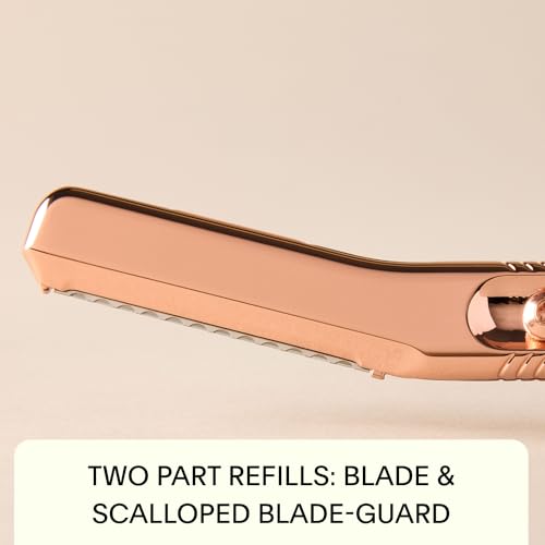 Leaf Shave Dermaplaner - Precision Exfoliation for Radiant Skin, Rose Gold - All-Metal Razor