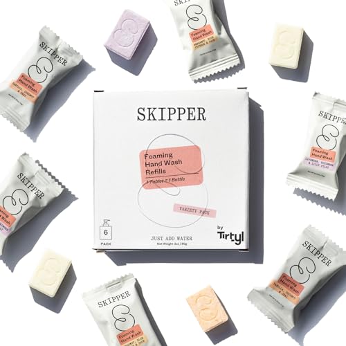 Skipper Foaming Hand Soap Tablets - Cleansing & Moisturizing, Compostable Packaging - 6 Pack