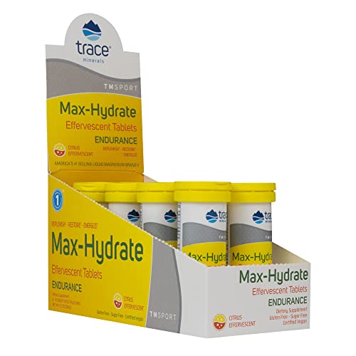Trace Minerals Max-Hydrate Electrolyte Tablets - Boosts Energy & Hydration, Citrus Flavor - 80 Tabs