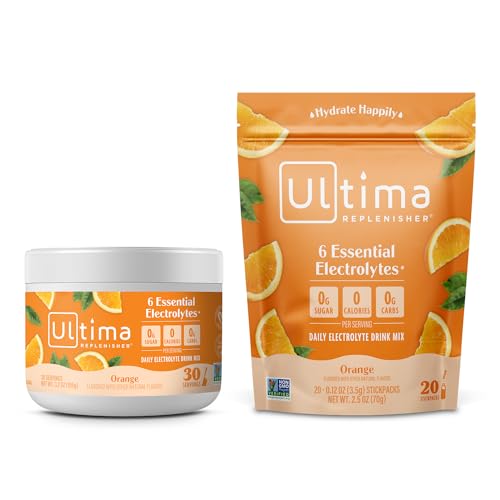 Ultima Replenisher Electrolyte Powder - 6 Key Electrolytes, Vegan, Sugar-Free - 30 Servings