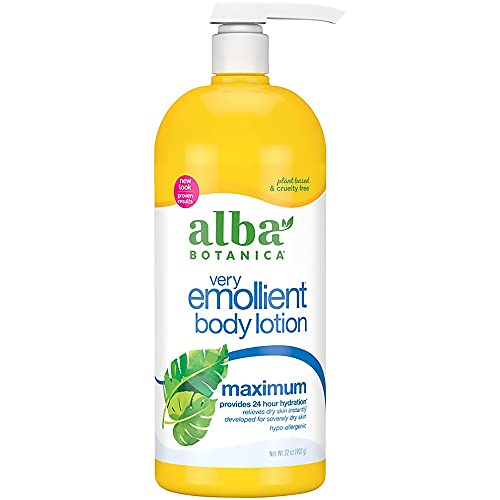 Alba Botanica Body Lotion - Maximum Moisture for Dry Skin, Plant-Based Ingredients - 32oz