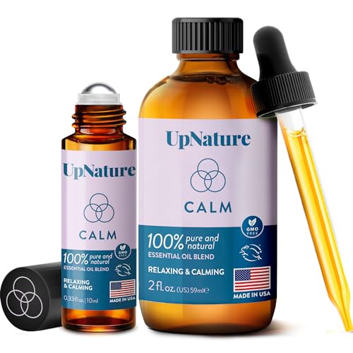 Calm Essential Oil Bundle - Tension Relief & Relaxation, 100% Pure Oils - 10ml Roll-On & 2oz