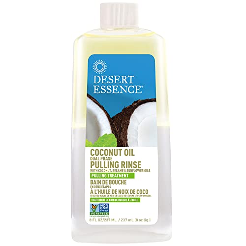 Desert Essence Coconut Oil Mouthwash - Removes Impurities, Vegan, Non-GMO - 8oz