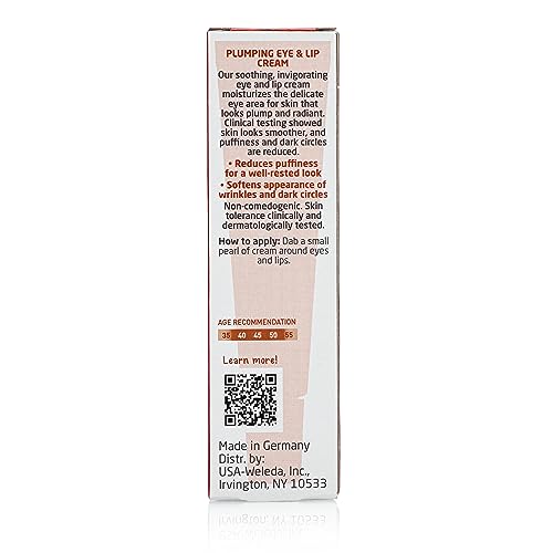 Weleda Plumping Eye & Lip Cream - Hydrates, Reduces Puffiness, Natural Ingredients - 0.5oz