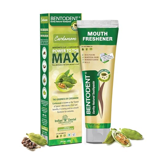 BENTODENT Calcium Bentonite Clay Toothpaste - Fluoride-Free, Enamel Protection, Cardamom - 3.52 oz