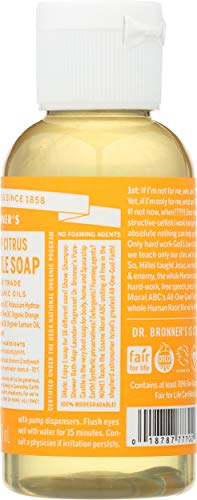 Dr. Bronner's Body Soap - USDA Organic, Non-GMO, Fair Trade, Citrus Scent - 2 fl oz