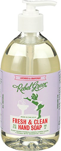 Rebel Green Hand Soap - Lavender Grapefruit Aroma, Non-Toxic Formula - 16.89oz