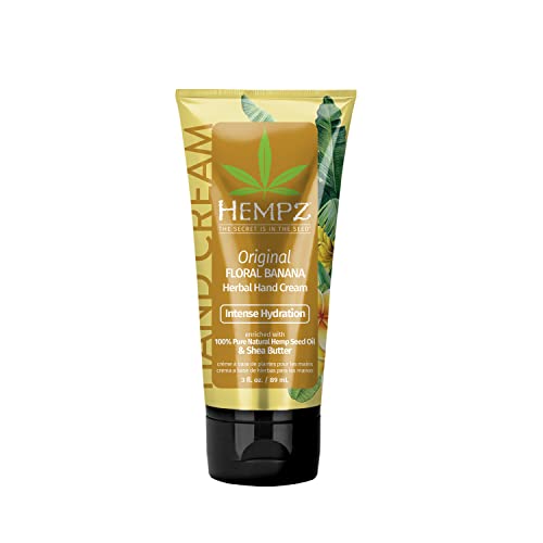 Hempz Hand Cream - Intense Hydration for Dry Skin, Vegan & Cruelty-Free - 3oz Floral & Banana