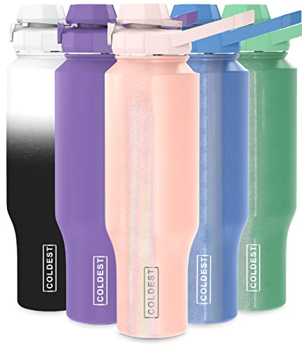 Coldest Shaker Bottle - Insulated, Leak-Proof, Clump-Free Mixing - 46oz, Forever Pink Glitter