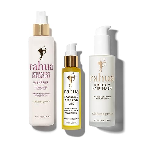 Rahua Hair Care Set - Deep Hydration, UV Protection, Plant-Based Ingredients - 6.5oz, 1.6oz, 4oz