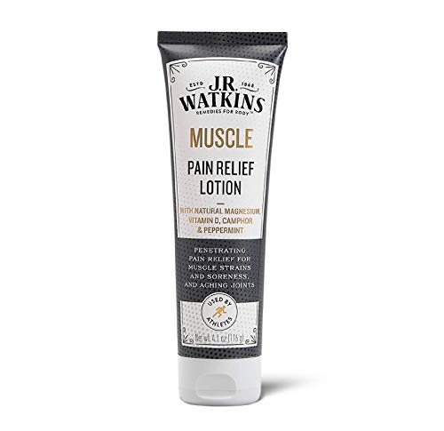 J.R. Watkins Muscle Pain Relief Lotion - Natural Magnesium & Camphor for Sore Muscles - 4.1oz