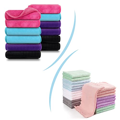 Orighty Microfiber Makeup Remover Cloths - Hypoallergenic, Reusable, Pack of 12 & Baby Towels