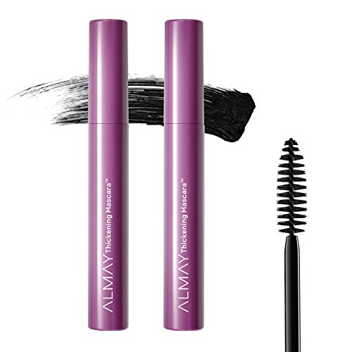 Almay Mascara - Thickening & Lengthening with Aloe & Vitamin B5, Hypoallergenic - 402 Black (2-Pack)