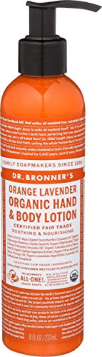 Dr Bronner's Organic Lotion - Nourishing Hydration with Orange Lavender Scent - 8oz