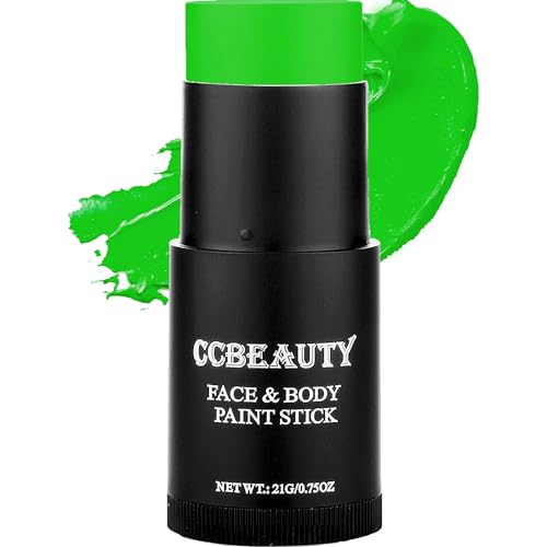 CCBeauty Body Paint Stick - Neon UV Glow, Safe for Sensitive Skin, Long-Lasting Color - Lime Green