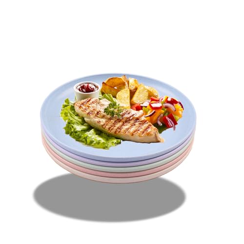 Scent Time Unbreakable Plates - Durable, BPA-Free Wheat Straw, Microwave Safe - 10 Inch