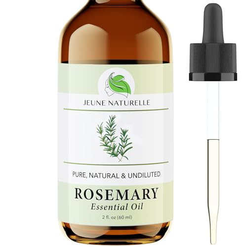 Jeune Naturelle Rosemary Oil - Promotes Hair Growth & Scalp Health, 100% Pure - 2 oz