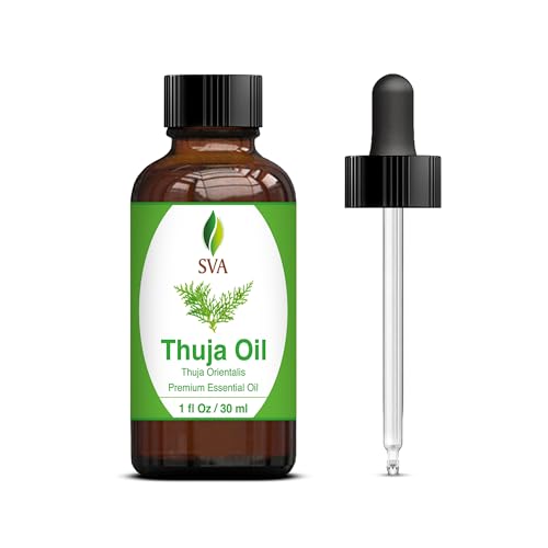 SVA Thuja Essential Oil - Nourishing for Skin & Hair, 100% Natural - 1 Fl Oz with Dropper