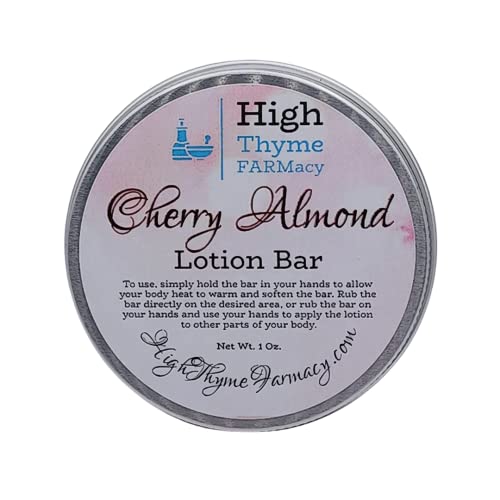 Cherry Almond Lotion Bar - Nourishing Solid Lotion for Dry Skin, Travel-Friendly - 2oz