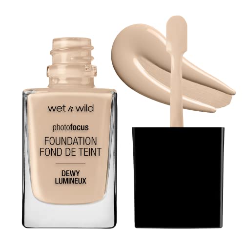 wet n wild Foundation - Radiant Finish, Buildable Coverage, Cruelty-Free - Shell Ivory, 1oz