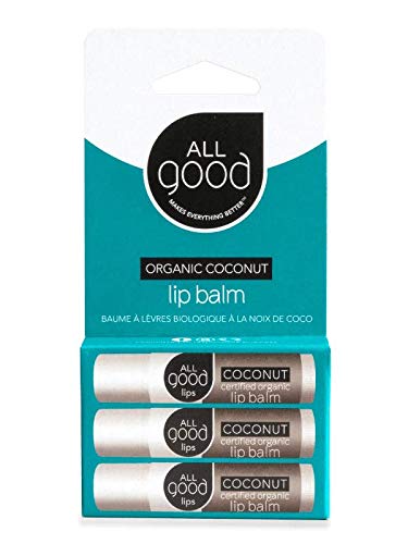 All Good Organic Lip Balm - Hydrating Formula with Calendula & Coconut - 3-Pack