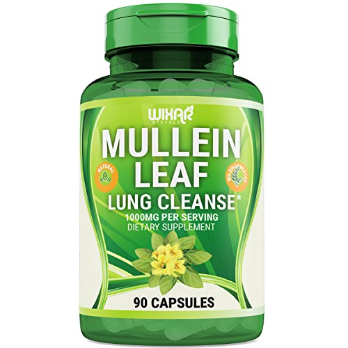 Wixar Naturals Mullein Leaf Capsules - Supports Healthy Respiratory Function - 90 Capsules, 1000mg