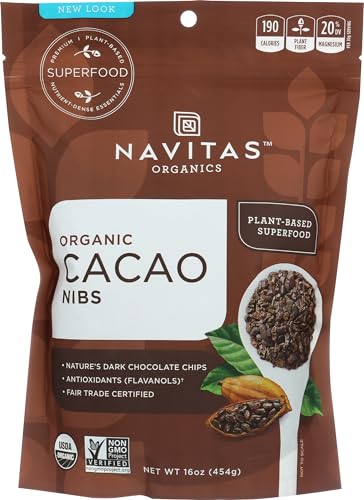 Navitas Naturals Cacao Nibs - Raw Organic Superfood, Gluten-Free, Vegan - 16oz Pouch