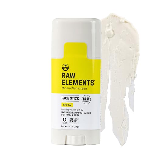 Raw Elements Face Stick Sunscreen SPF 50 - Broad Spectrum, Reef Safe, Water Resistant - 1 oz