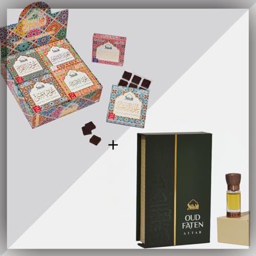 Dukhni Oud Bakhoor Collection Set - Long-Lasting Alcohol-Free Incense & Attar Oil - 120pc