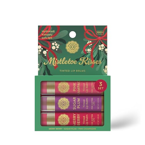 Mistletoe Kisses Lip Balm Set - Nourishing Shea Butter & Beeswax, Holiday Scents - 3 Pack