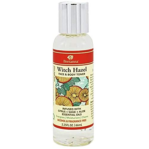 Bretanna Essential Oil Toner - Softening Witch Hazel, Energizing Citrus Sage Scent - 2.25 fl oz