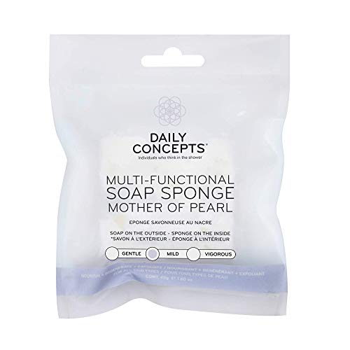 Daily Concepts Body Soap Sponge - Mild Exfoliation, Radiant Skin, Allergy Tested - Mother of Pearl