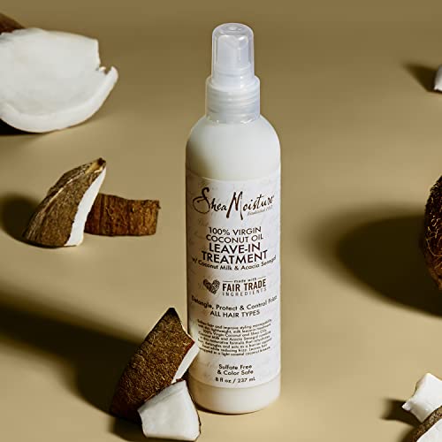 SheaMoisture Leave-in Conditioner - Softens & Detangles, Silicone-Free, 8oz with Coconut Oil