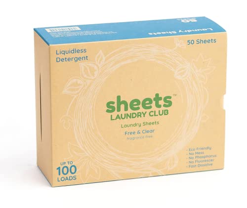 Sheets Laundry Club - Hypoallergenic Laundry Detergent Sheets, Cruelty-Free - 50 Sheets