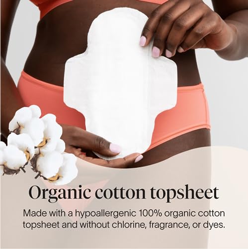 Cora Menstrual Pads - Ultra Thin Organic Cotton, Super Absorbent & Hypoallergenic - 36 Count