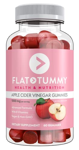 Flat Tummy Apple Cider Vinegar Gummies - Support Gut Health, Vegan, Non-GMO - 60 Count