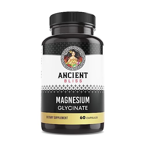 Ancient Bliss Magnesium Glycinate - Supports Muscles, Nerves, Digestion & Immunity - 60 Capsules